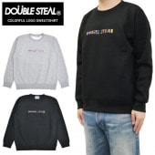 DOUBLE STEAL ֥륹ƥ å COLORFUL LOGO SWEATSHIRT 롼ͥå ȥ졼ʡ ե꡼ Ĺµ ȥåץ  M-XL ֥å 졼 904-14067 ̵ۡڥ