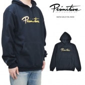 PRIMITIVE ץߥƥ ѡ NUEVO GOLD FOIL HOOD å ե꡼ Ĺµ  M-XL ֥å ̵