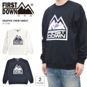FIRST DOWN ファーストダウン スウェット GRAPHIC CREW SWEAT クルーネック トレーナー フリース メンズ M-XL ブラック オフホワイト F172108C 【送料無料】【
