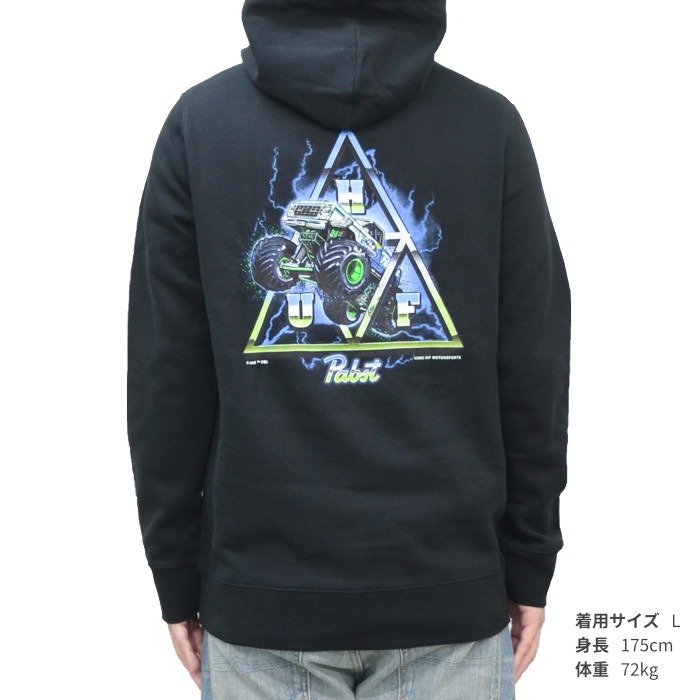 HUF X Pabst TT Pullover Hoodie Black S パーカー HUF ハフ パーカー PBR PABST TT P/O HOODIE フリース
