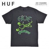 HUF × PLEASURES ハフ × プレジャーズ Tシャツ CANE WASHED S/S TEE 半袖 カットソー トップス メンズ M-XXL ブラック TS01806 【単品購入の場合はメ