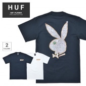 HUF × PLAYBOY ハフ × プレイボーイ Tシャツ VVS LOGO S/S TEE 半袖 カットソー トップス メンズ S-XL ブラック ホワイト TS01782 【単品購入の場合はメー