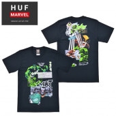 HUF  MARVEL ϥ  ޡ٥ T SMASH UP S/S TEE Ⱦµ åȥ ȥåץ  S-XL ֥å TS01896 ñʹξϥͥݥȯ̵ۡ