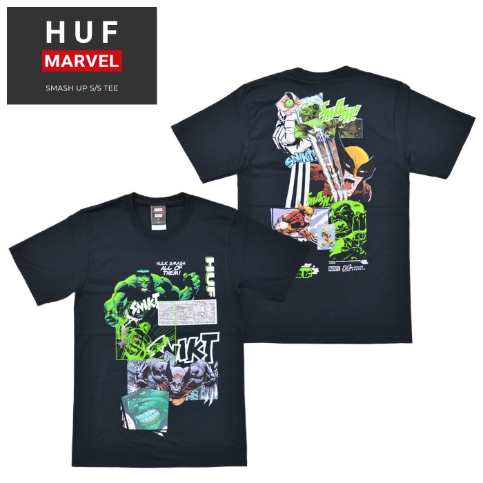 HUF X MARVEL SMASH UP T-SHIRT マーベル コラボ Tシャツ HUF × MARVEL ハフ × マーベル Tシャツ SMASH UP S/S TEE 半袖
