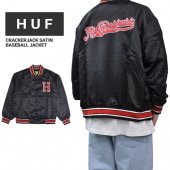 HUF ϥ 㥱å CRACKERJACK SATIN BASEBALL JACKET ॸ㥱å  ƥ ١ܡ른㥱å  ֥륾  M-XL ֥å JK00372 ̵