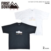 FIRST DOWN USA ファーストダウン Tシャツ S/S TEE #1 COTTON JERSEY BY LEE QURA 半袖 カットソー トップス メンズ M-XL ブラック ホワイト F