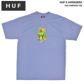 HUF × AVENGERS ハフ × アベンジャーズ Tシャツ SAD ANDROID TEE 半袖 カットソー トップス メンズ M-XL ヴィンテージ バイオレット TS02204 【単品購入の
