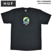 HUF × AVENGERS ハフ × アベンジャーズ Tシャツ NIGHT PROWLING TEE 半袖 カットソー トップス メンズ M-XL ブラック TS02202 【単品購入の場合はメール