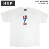 HUF × AVENGERS ハフ × アベンジャーズ Tシャツ CAP NO CAP TEE 半袖 カットソー トップス メンズ M-XL ホワイト TS02200 【単品購入の場合はメール便発送】
