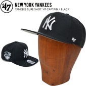 '47 フォーティーセブン YANKEES SURE SHOT '47 CAPTAIN BLACK CAP キャップ 帽子 メンズ レディース ユニセックス  SNAPBACK スナップバック 【送料