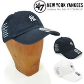 '47 �ե����ƥ������֥� ����å� YANKEES MINI INFO 47 CLEAN UP CAP ���꡼��ʥåץ���å� ˹�� ���ȥ�åץХå�����å� MLB �֥�å� �ۥ磻��