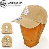 47 ����å� LA NY '47 �ե����ƥ������֥� ����å� KHAKI �� WHITE LOGO 47 CLEAN UP CAP YANKEES / DODGERS ���꡼��ʥåץ���å�  ˹�� ���ȥ�åץХå�����å� MLB ������