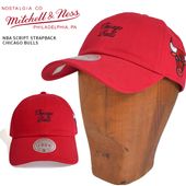 MITCHELL & NESS �ߥå����� & �ͥ� ����å� NBA SCRIPT STRAPBACK CAP 6�ѥͥ륭��å� BULLS �֥륺 ���ȥ�åץХå�����å� HD16032