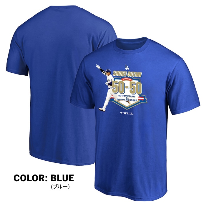 Fanatics �ե��ʥƥ����� T����� ��ë��ʿ 50-50 Club ã����ǰT����� ��� MLB �᥸�㡼�꡼�� �����󥼥륹���ɥ��㡼�� DODGERS ML01-24FW-0004 S-XL �ۥ磻�� �֥롼 ��ñ�ʹ����ξ��ϥ᡼����ȯ����
