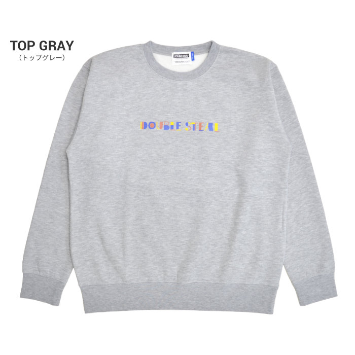 DOUBLE STEAL ���֥륹�ƥ����� �������å� COLORFUL LOGO SWEATSHIRT ���롼�ͥå� �ȥ졼�ʡ� �ե꡼�� Ĺµ �ȥåץ� ��� M-XL �֥�å� ���졼 904-14067 ������̵���ۡڥ������