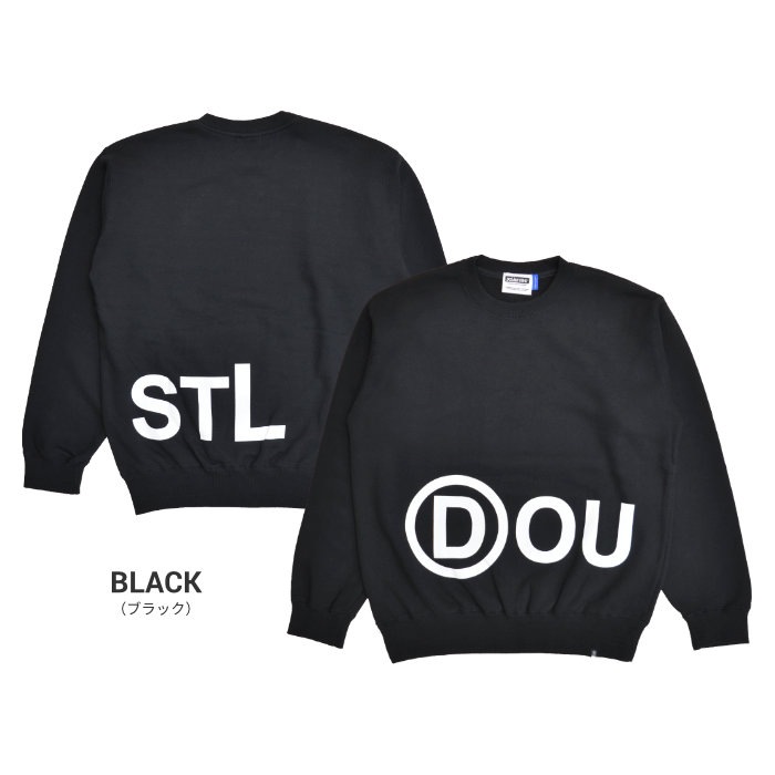 DOUBLE STEAL ���֥륹�ƥ����� �������å� UNDER LOGO CREW SWEATSHIRT ���롼�ͥå� �ȥ졼�ʡ� �ե꡼�� Ĺµ �ȥåץ� ��� M-XL �֥�å� �ۥ磻�� 904-12035 ������̵���ۡڥ������