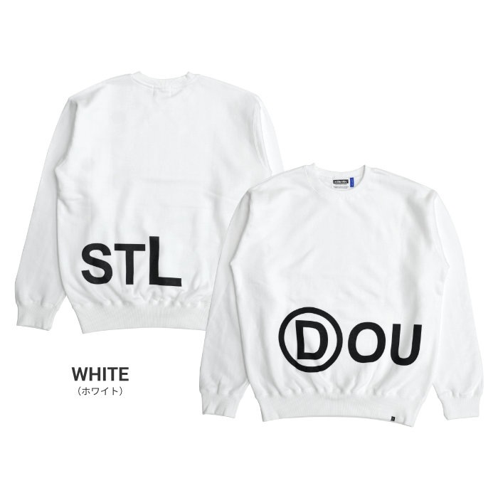 DOUBLE STEAL ���֥륹�ƥ����� �������å� UNDER LOGO CREW SWEATSHIRT ���롼�ͥå� �ȥ졼�ʡ� �ե꡼�� Ĺµ �ȥåץ� ��� M-XL �֥�å� �ۥ磻�� 904-12035 ������̵���ۡڥ������