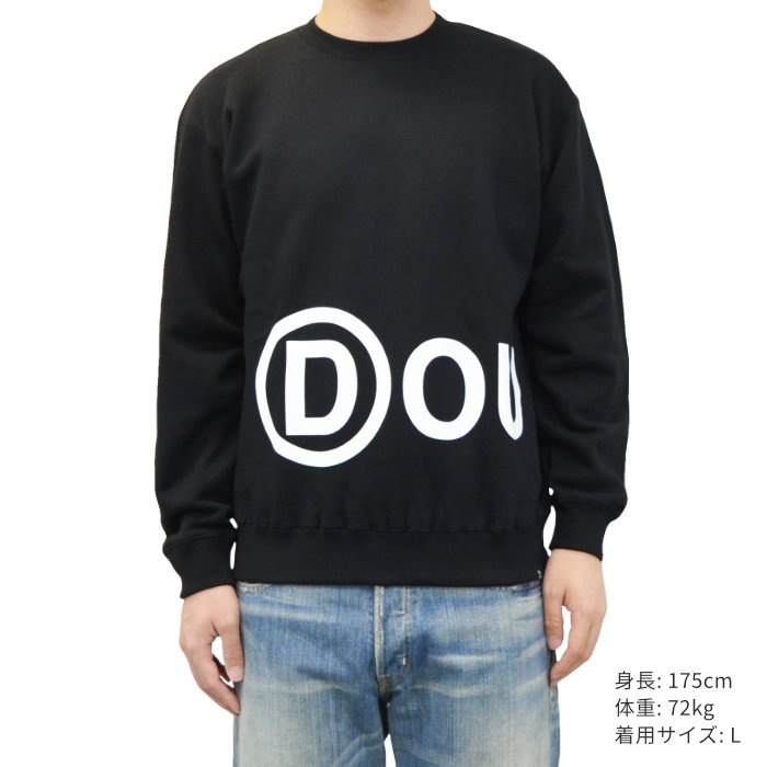 DOUBLE STEAL ���֥륹�ƥ����� �������å� UNDER LOGO CREW SWEATSHIRT ���롼�ͥå� �ȥ졼�ʡ� �ե꡼�� Ĺµ �ȥåץ� ��� M-XL �֥�å� �ۥ磻�� 904-12035 ������̵���ۡڥ������