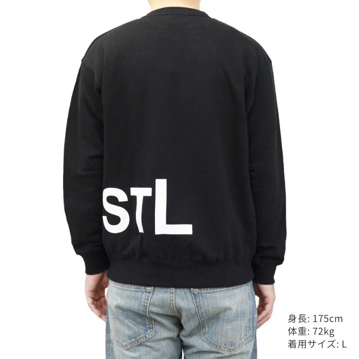 DOUBLE STEAL ���֥륹�ƥ����� �������å� UNDER LOGO CREW SWEATSHIRT ���롼�ͥå� �ȥ졼�ʡ� �ե꡼�� Ĺµ �ȥåץ� ��� M-XL �֥�å� �ۥ磻�� 904-12035 ������̵���ۡڥ������