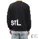 DOUBLE STEAL ���֥륹�ƥ����� �������å� UNDER LOGO CREW SWEATSHIRT ���롼�ͥå� �ȥ졼�ʡ� �ե꡼�� Ĺµ �ȥåץ� ��� M-XL �֥�å� �ۥ磻�� 904-12035 ������̵���ۡڥ������