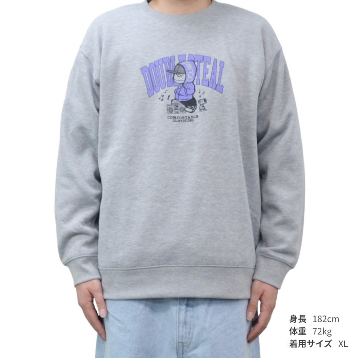 DOUBLE STEAL ���֥륹�ƥ����� �������å� MUSIC DOUBZ SWEATSHIRT ���롼�ͥå� �ȥ졼�ʡ� �ե꡼�� Ĺµ �ȥåץ� ��� M-XL ���졼 924-14055 ������̵���ۡڥ������