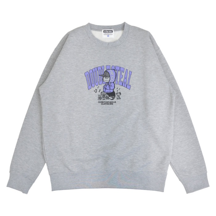 DOUBLE STEAL ���֥륹�ƥ����� �������å� MUSIC DOUBZ SWEATSHIRT ���롼�ͥå� �ȥ졼�ʡ� �ե꡼�� Ĺµ �ȥåץ� ��� M-XL ���졼 924-14055 ������̵���ۡڥ������