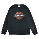 DOUBLE STEAL ���֥륹�ƥ����� �������å� STICKER LOGO SWEATSHIRT ���롼�ͥå� �ȥ졼�ʡ� �ե꡼�� Ĺµ �ȥåץ� ��� M-XL �֥�å� 924-14054 ������̵���ۡڥ������