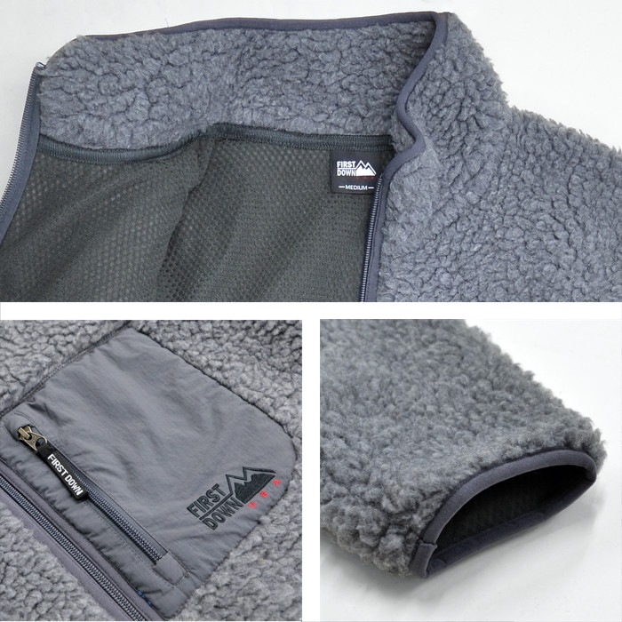 FIRST DOWN �ե������ȥ����� ���㥱�å� TUMBLING BOA BLOUSON JACKET ����֥�󥰥ܥ��֥륾�� �������� �֥륾�� ��� M-XL �֥�å� ���졼 ���꡼�� F842515E�ڥ������