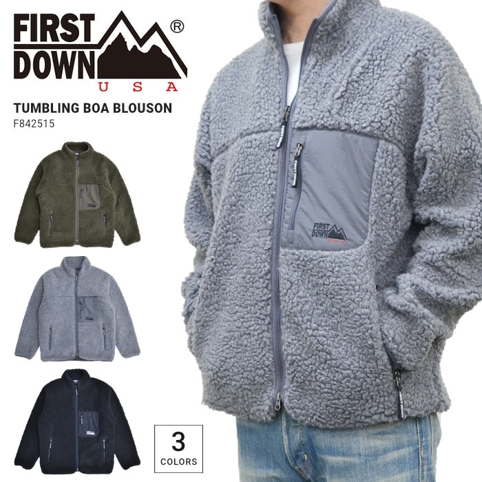 FIRST DOWN եȥ 㥱å TUMBLING BOA BLOUSON JACKET ֥󥰥ܥ֥륾  ֥륾  M-XL ֥å 졼 ꡼ F842515Eڥ