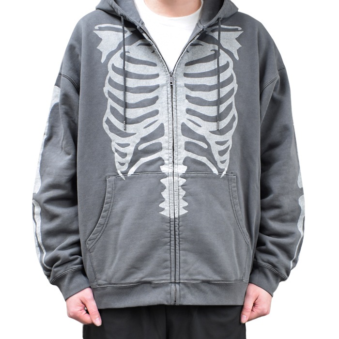 VANSON �Х󥽥� �������å� BONE ZIP UP HOODIE ���åץѡ����� �������å� �ե꡼�� L-2XL �֥�å� RZV-2402 ������̵����
