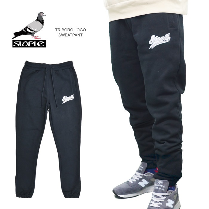 STAPLE ���ƥ��ץ� �ѥ�� TRIBORO LOGO SWEATPANT �������åȥѥ�� ���祬���ѥ�� �ե꡼���ѥ�� ���������ѥ�� ��� M-XL �֥�å� 2201B6879 ������̵����