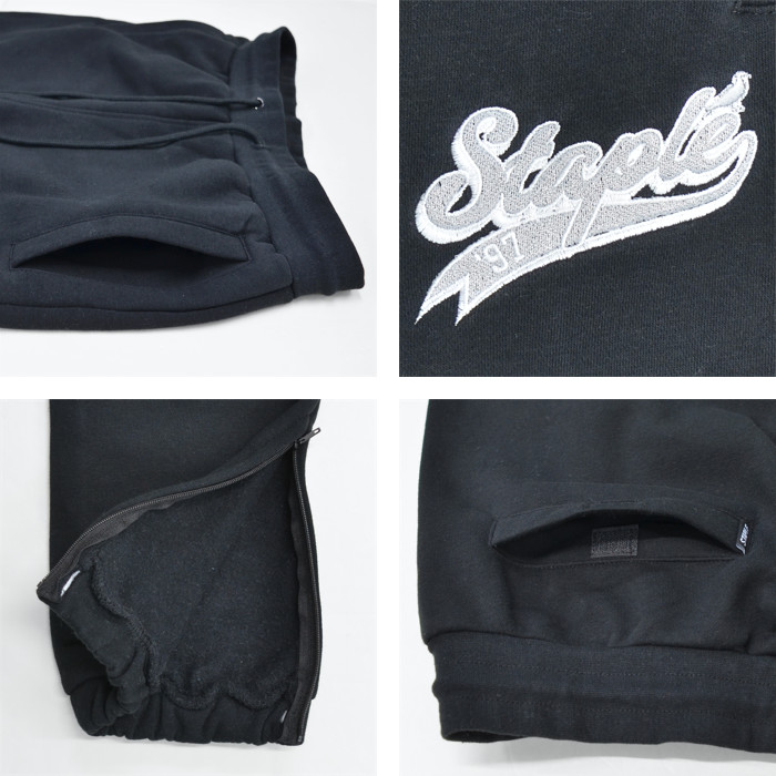 STAPLE ���ƥ��ץ� �ѥ�� TRIBORO LOGO SWEATPANT �������åȥѥ�� ���祬���ѥ�� �ե꡼���ѥ�� ���������ѥ�� ��� M-XL �֥�å� 2201B6879 ������̵����