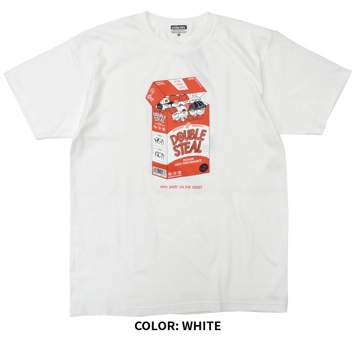 DOUBLE STEAL ���֥륹�ƥ����� T����� Doubz In The Box S/S T-SHIRT TEE Ⱦµ ���åȥ��� �ȥåץ� ��� �ۥ磻�� L-XXL 933-14023 ��ñ�ʹ����ξ��ϥ᡼����ȯ���ۡ�����̵���ۡڥ������