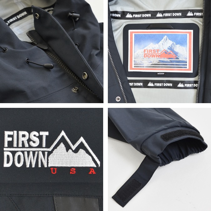 FIRST DOWN եȥ 㥱å 3 LAYER MOUNTAIN PARKA JACKET ޥƥѡ ʥ󥸥㥱å  ֥륾  M-L ֥å F741001C ̵ۡڥ