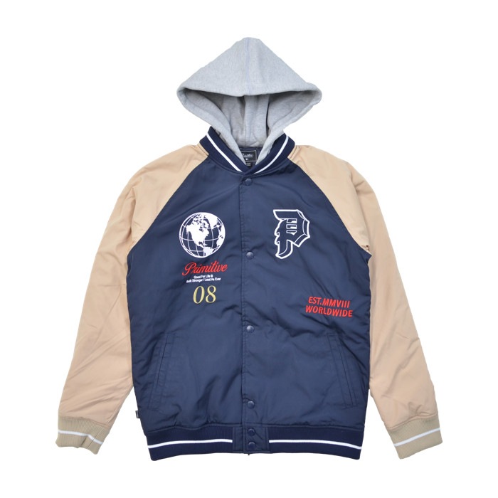 PRIMITIVE ץߥƥ 㥱å TWO-FER VARSITY JACKET ॸ㥱å ʥ󥸥㥱å   ֥륾  M-XL ͥӡ ̵
