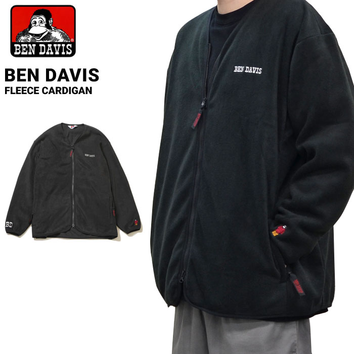BEN DAVIS �٥�ǥ��ӥ� �ե꡼�� �����ǥ����� FLEECE CARDIGAN M-XL �֥�å� BDZ3-3501 ������̵���ۡڥ������