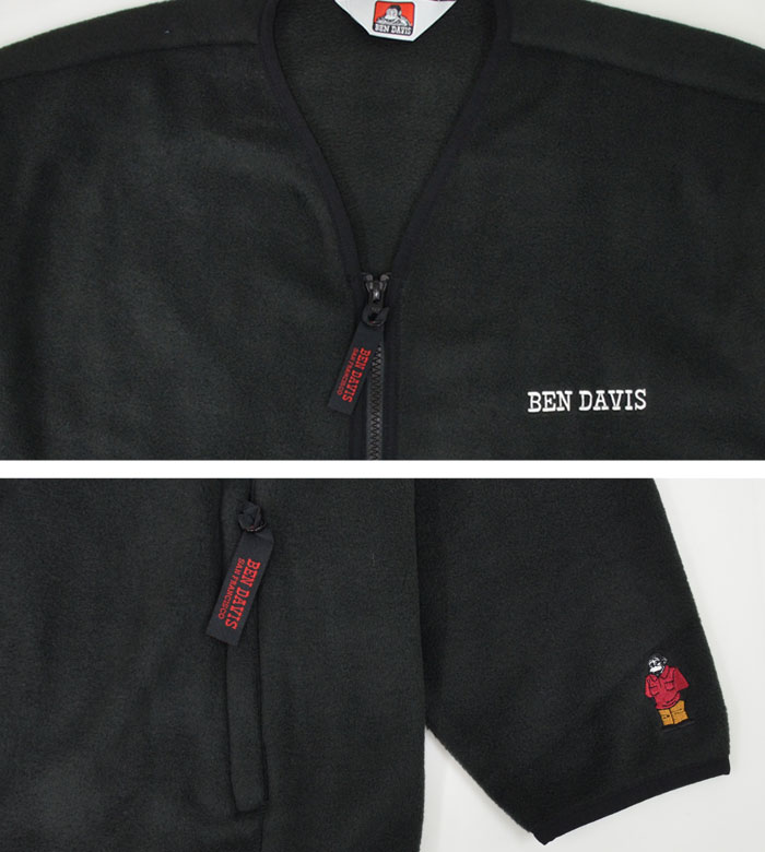 BEN DAVIS �٥�ǥ��ӥ� �ե꡼�� �����ǥ����� FLEECE CARDIGAN M-XL �֥�å� BDZ3-3501 ������̵���ۡڥ������