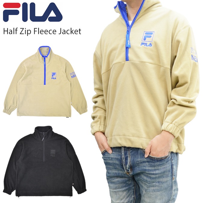 FILA HERITAGE (�ե��� �إ�ơ���) ���㥱�å� HALF ZIP FLEECE JACKET �ե꡼�����㥱�å� �ܥ����㥱�å� ��� M-XL �֥�å� �١����� FM9678 ������̵���ۡڥ������