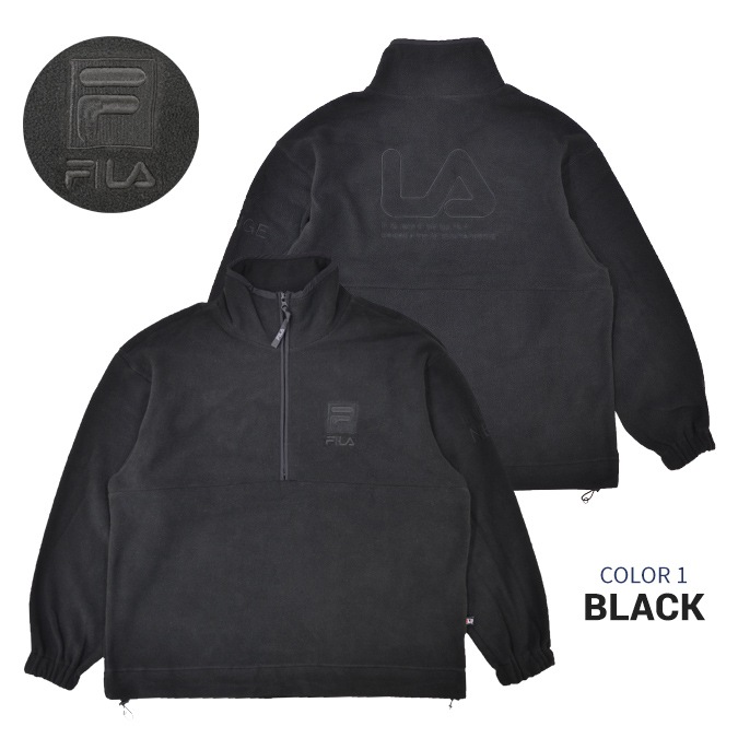 FILA HERITAGE (�ե��� �إ�ơ���) ���㥱�å� HALF ZIP FLEECE JACKET �ե꡼�����㥱�å� �ܥ����㥱�å� ��� M-XL �֥�å� �١����� FM9678 ������̵���ۡڥ������