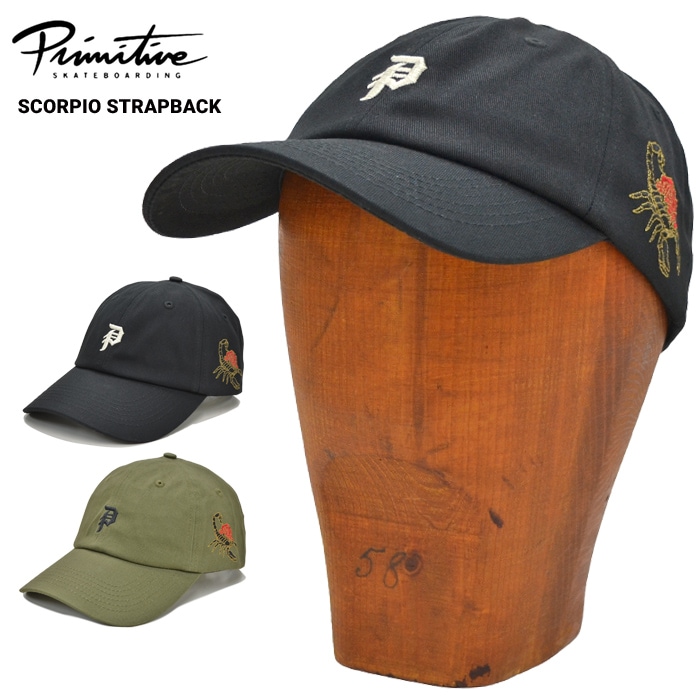 PRIMITIVE ץߥƥ å SCORPIO STRAPBACK CAP HAT ˹ ȥåץХåå 6-PANEL CAP 6ѥͥ륭å ֥å ꡼ ̵