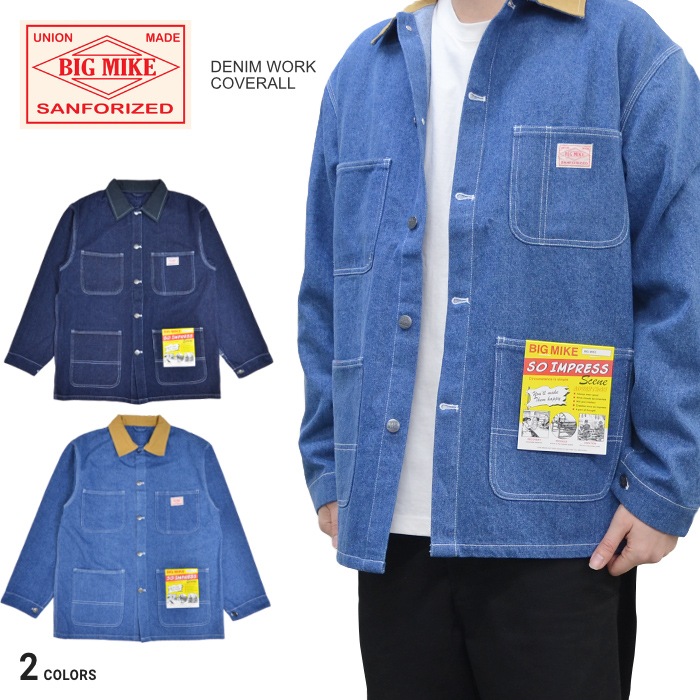BIG MIKE ダークデニム カバーオール Dickies carhartt Dickies（ディッキーズ） カバーオール 「Dickies」J15MODEL中綿キルト