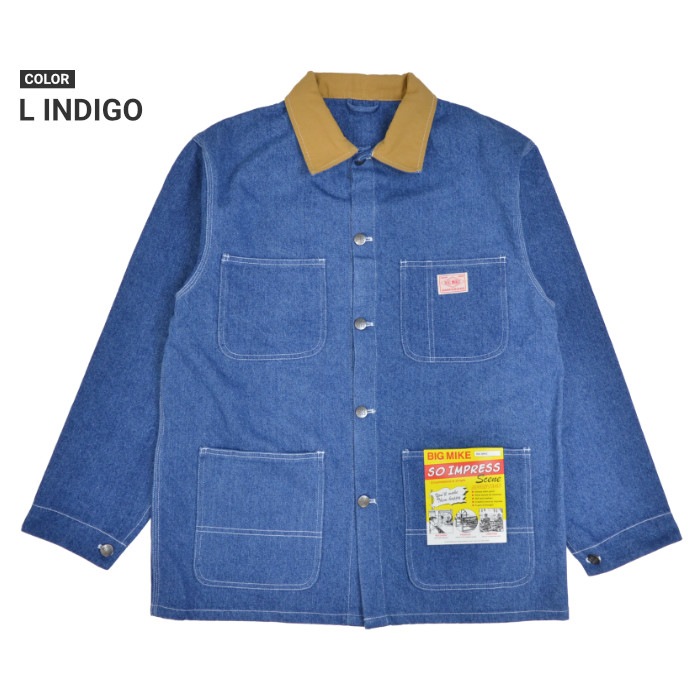 BIG MIKE �ӥå��ޥ��� ���㥱�å� DENIM WORK COVERALL �ǥ˥� ��� ���С������� JACKET ���㥱�å� M-XL 102316000 ������̵����
