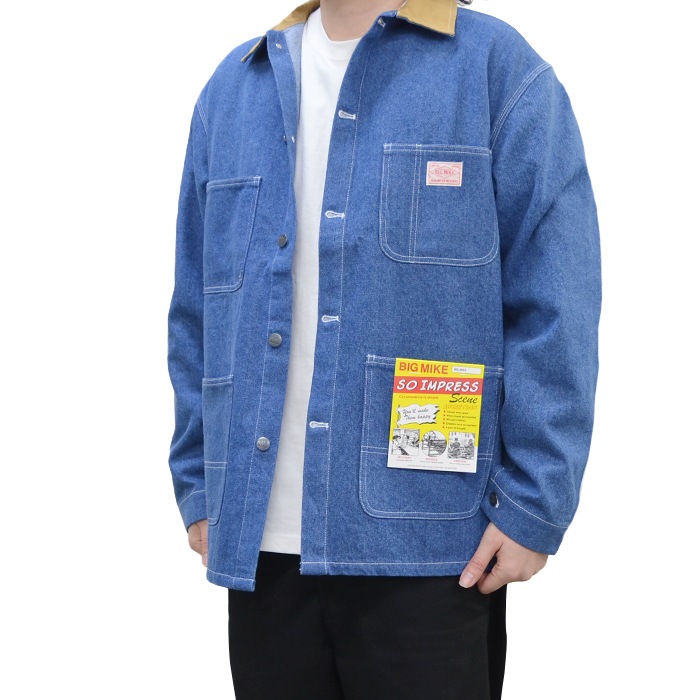 BIG MIKE �ӥå��ޥ��� ���㥱�å� DENIM WORK COVERALL �ǥ˥� ��� ���С������� JACKET ���㥱�å� M-XL 102316000 ������̵����