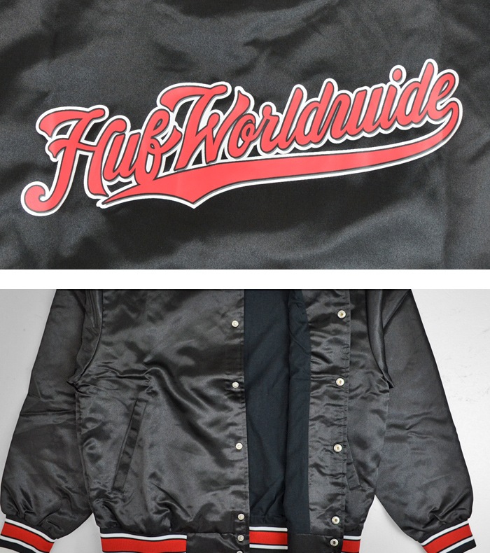 HUF ϥ 㥱å CRACKERJACK SATIN BASEBALL JACKET ॸ㥱å  ƥ ١ܡ른㥱å  ֥륾  M-XL ֥å JK00372 ̵