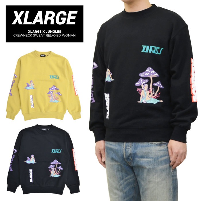 XLARGE �� JUNGLES �������ȥ�顼�� �� ����󥰥륺 �ȥ졼�ʡ� RELAXED WOMAN CREWNECK SWEAT ���롼�ͥå� �������å� �ե꡼�� S-XL 101203012016 ������̵���ۡڥ������