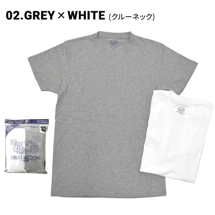��2�祻�åȡ�FRUIT OF THE LOOM �ե롼�ĥ��֥��롼�� CREW-NECK 2 PACK T-SHIRTS 2�ѥå�T T����� Ⱦµ ������������� UNDERWEAR ����ʡ� M-LL 18596900
