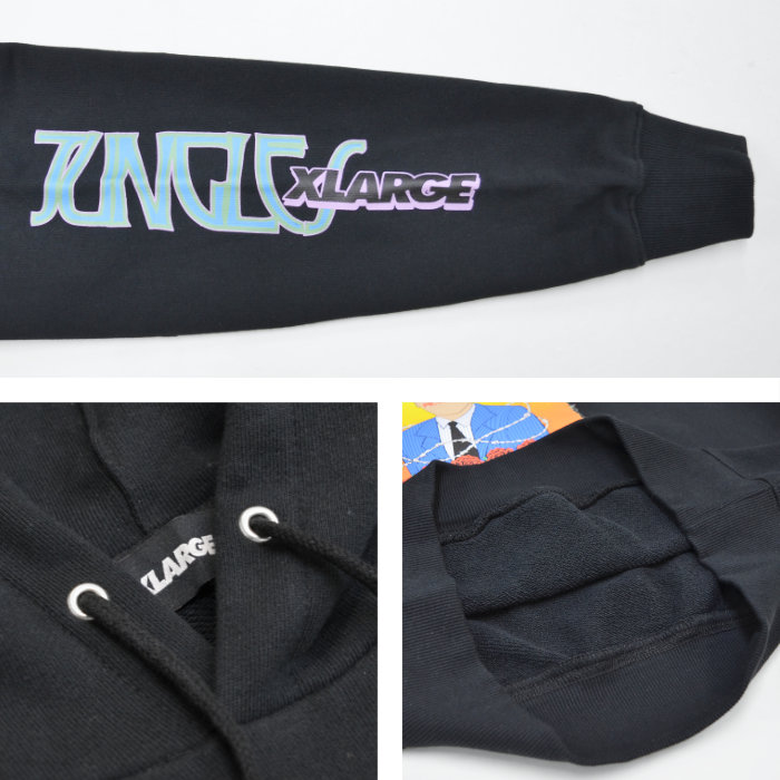 XLARGE �� JUNGLES �������ȥ�顼�� �� ����󥰥륺 �ѡ����� DO YOU FIT THIS PICTURE PULLOVER HOODED SWEAT �ץ륪���С��ѡ����� �������å� �ե꡼�� S-XL �֥�å� �ۥ磻�� 101203012015 ������̵���ۡڥ������