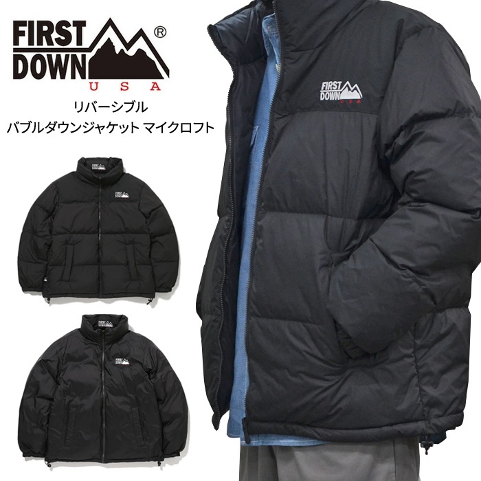 FIRST DOWN USA եȥ 㥱å BUBBLE DOWN JACKET MICROFT Х֥󥸥㥱å ޥե С֥  M-L ֥å F742001 ̵