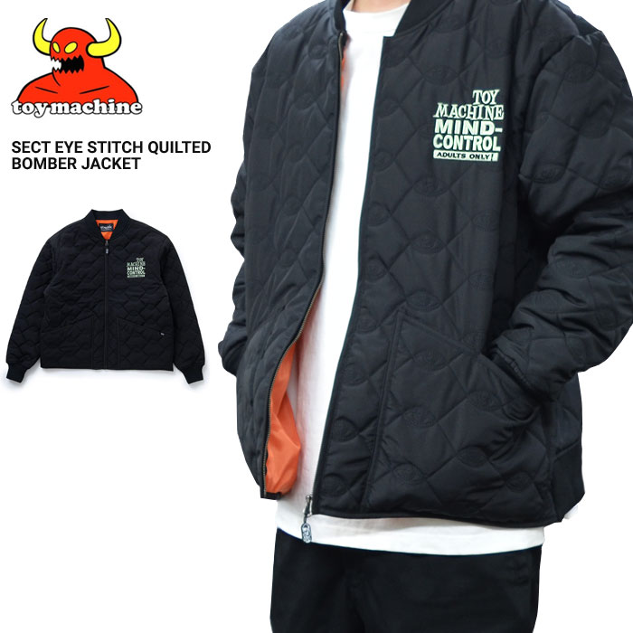 TOY MACHINE �ȥ��ޥ����� ���㥱�å� SECT EYE STITCH QUILTED BOMBER JACKET ����ƥ��� �ܥ�С����㥱�å� �ե饤�ȥ��㥱�å� M-XL �֥�å� TMFDJK31 ������̵���ۡڥ������