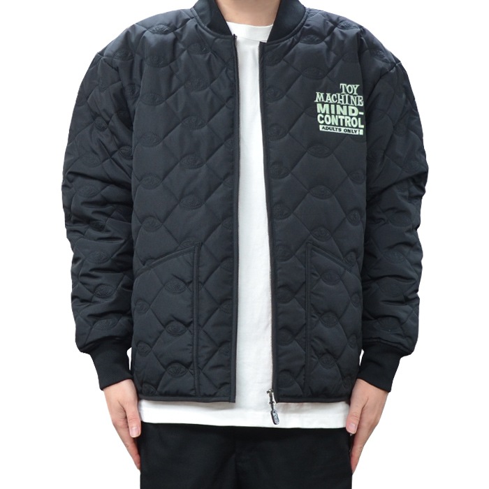 TOY MACHINE �ȥ��ޥ����� ���㥱�å� SECT EYE STITCH QUILTED BOMBER JACKET ����ƥ��� �ܥ�С����㥱�å� �ե饤�ȥ��㥱�å� M-XL �֥�å� TMFDJK31 ������̵���ۡڥ������